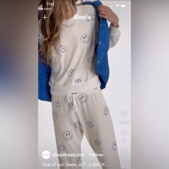 A.T.F All Time Favorite Malibu Smiley lounge set top pants M - Picture 5 of 7